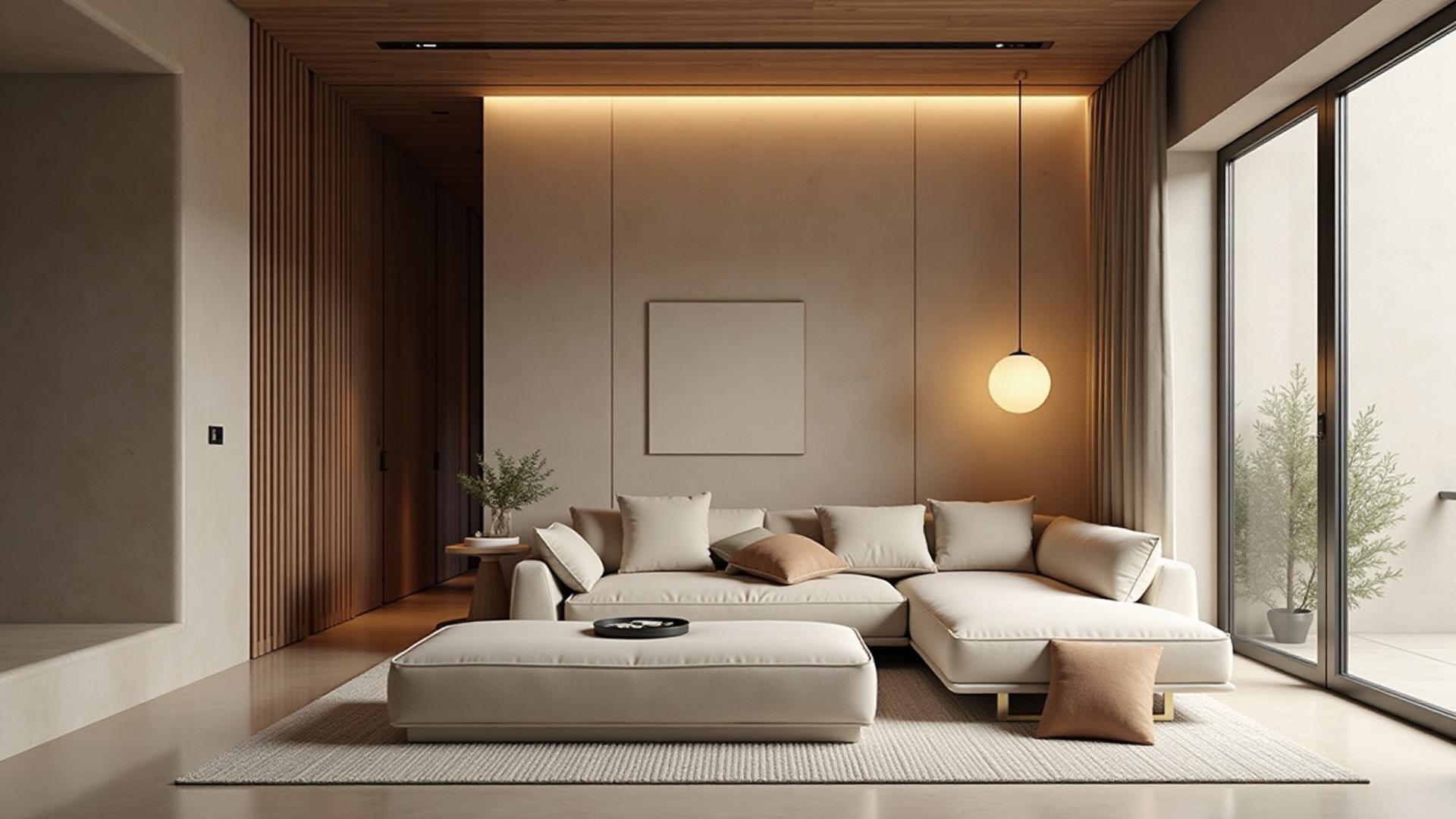 Sophisticated living space with natural materials